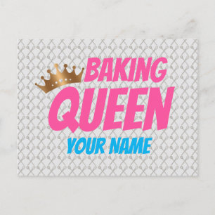 Cartão Postal De Festividades Patterno da Rainha Baking para Amantes de Bolo e D