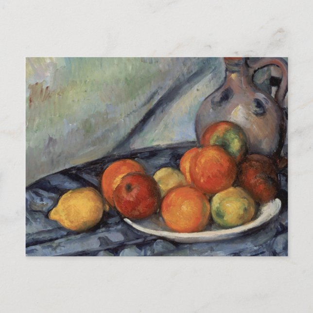 Cartão Postal De Festividades Paul Cezanne - Fruta E Um Jug Na Mesa (Frente)