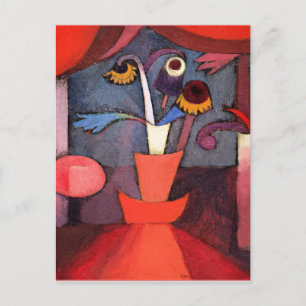 Cartão Postal De Festividades Paul Klee, famoso quadro, Flor de outono,