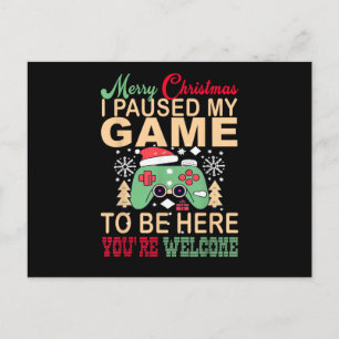 Cartão Postal De Festividades Pauso meu jogo para estar aqui no Natal