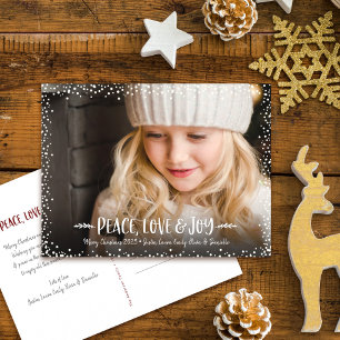 Cartão Postal De Festividades Paz Amor Alegria Roteiro Foto Personalizada Pontos