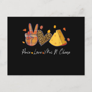 Cartão Postal De Festividades Paz Amor Macarrão com Queijo Halloween Dia de Ação
