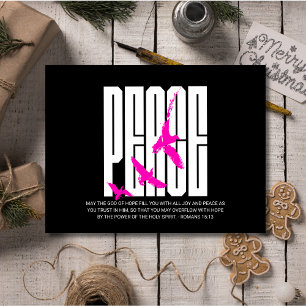 Cartão Postal De Festividades Paz de Natal Fé Cristã Pombas