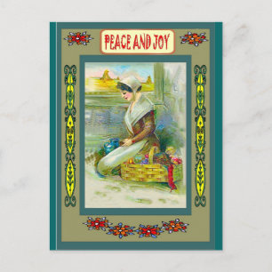 Cartão Postal De Festividades Paz e alegria