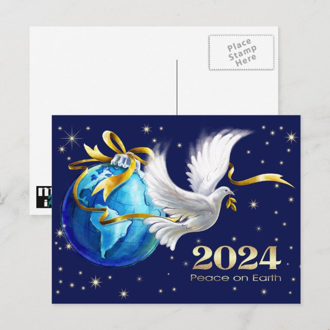 Cartão Postal De Festividades Paz na Terra. Ano Novo da Paz 2022 (Frente/Verso)