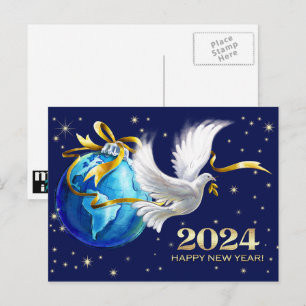 Cartão Postal De Festividades Paz na Terra. Ano Novo da Paz 2024