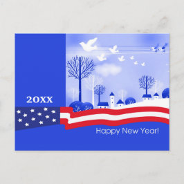 Cartão Postal De Festividades Paz na Terra. Ano Patriótico do Ano Novo Personali