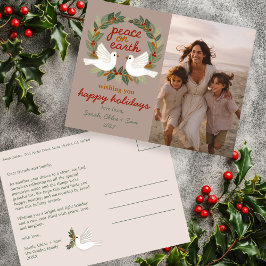 Cartão Postal De Festividades Paz na Terra Dói FOTO PERSONALIZADA DE Natal