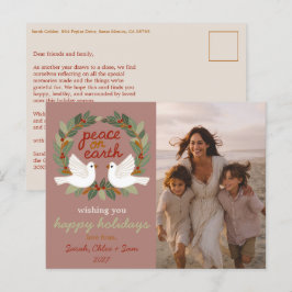 Cartão Postal De Festividades Paz na Terra Dói FOTO PERSONALIZADA DE Natal