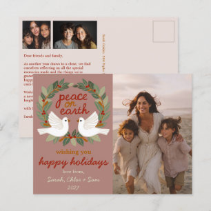 Cartão Postal De Festividades Paz na Terra Dói Natal PERSONALIZADO 3 FOTO