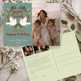 Cartão Postal De Festividades Paz na Terra Dói Natal PERSONALIZADO 3 FOTO