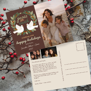 Cartão Postal De Festividades Paz na Terra Dói Natal PERSONALIZADO 3 FOTO