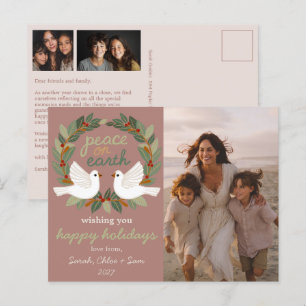 Cartão Postal De Festividades Paz na Terra Dói Natal PERSONALIZADO 3 FOTO