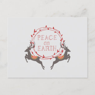 Cartão Postal De Festividades Paz na Terra Reindeer