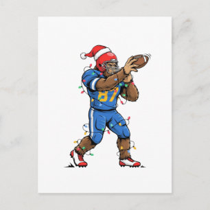 Cartão Postal De Festividades Pé Grande Sasquatch Futebol Natal 2026 Feriado