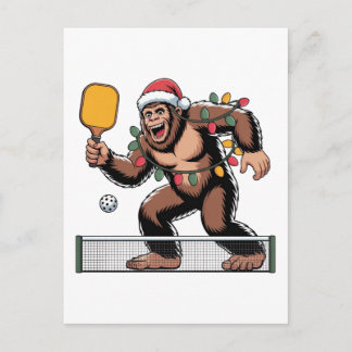 Cartão Postal De Festividades Pé Grande Sasquatch Pickleball Natal 2026