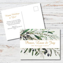 Peace Love and Joy Vintage Olive Branch