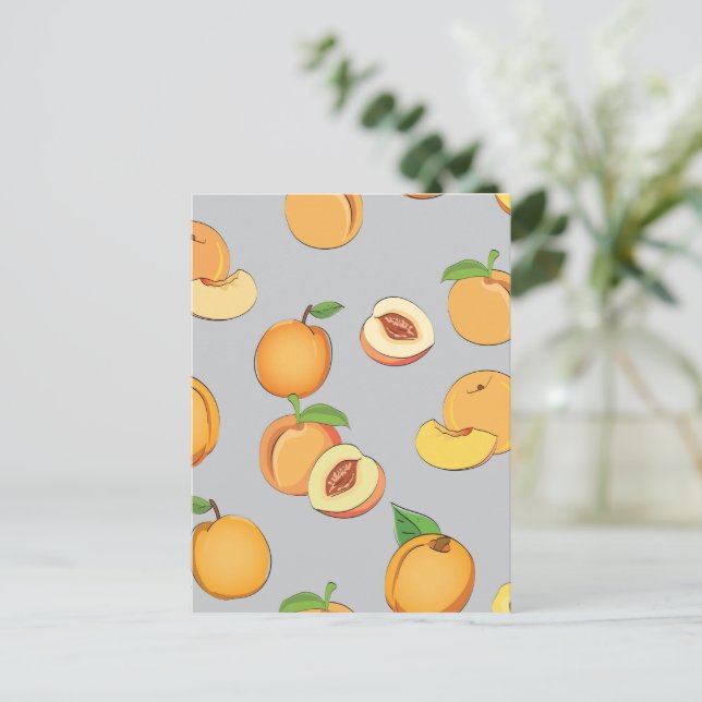 Cartão Postal De Festividades Peach Pattern 6 (Em pé/Frente)