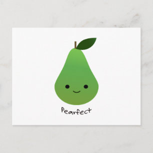 Cartão Postal De Festividades Pearfect Cute Kawaii Pear