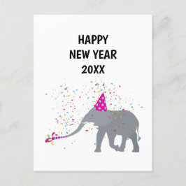 Cartão Postal De Festividades Peça elefante - Cartão de Anos novos de Férias Ani