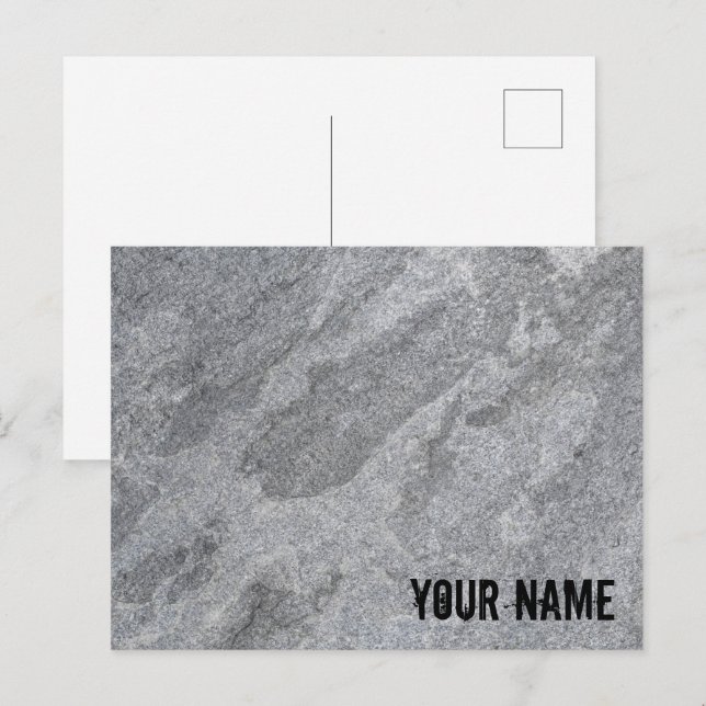 Cartão Postal De Festividades Pedra de cinza granito (Frente/Verso)