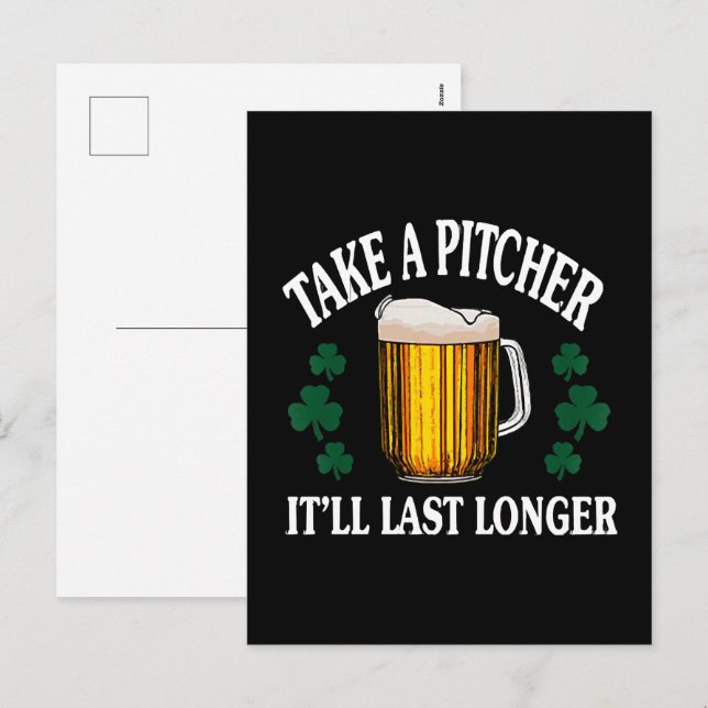 Cartão Postal De Festividades Pegue Um Arremessador. Vai durar mais tempo (Frente/Verso)