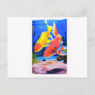 Cartão Postal De Festividades Peixe Koi Japonês Harmonia Zen - Símbolo de Boa So