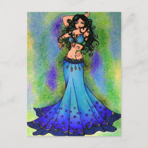 Cartão Postal De Festividades Peixes dançarina de ventre Signo Astrologia Dança