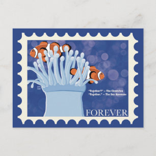 Cartão Postal De Festividades Peixes-Palhaço e Postais de Correio de Anêmona do 
