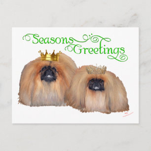 Cartão Postal De Festividades Pekingese Christmas