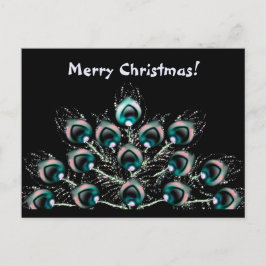 Cartão Postal De Festividades Penas de pavão estilizado