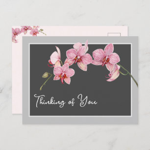 Cartão Postal De Festividades Pensando em suas Orquídeas de Mama Rosa-Cama