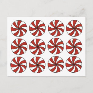 Cartão Postal De Festividades Peppermint Red Starlight Mint Natal Xmas