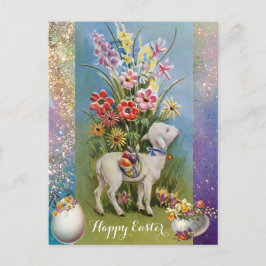 CARTÃO POSTAL DE FESTIVIDADES PEQUENA MADEIRA, OVOS MAIS LEVES E FLORES COLORIDA