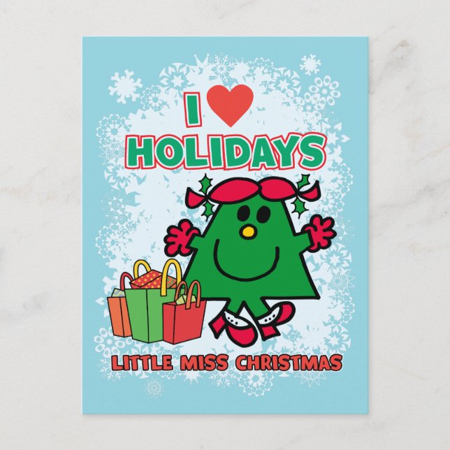 Cartão Postal De Festividades Pequena Miss Natal | I Adoro Férias (Frente)