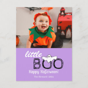 Cartão Postal De Festividades Pequeno Boo! Foto da Família Spooky Cute Halloween