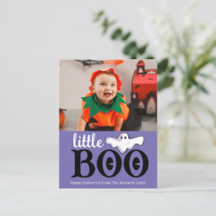 Cartão Postal De Festividades Pequeno Boo! Foto da Família Spooky Cute Halloween