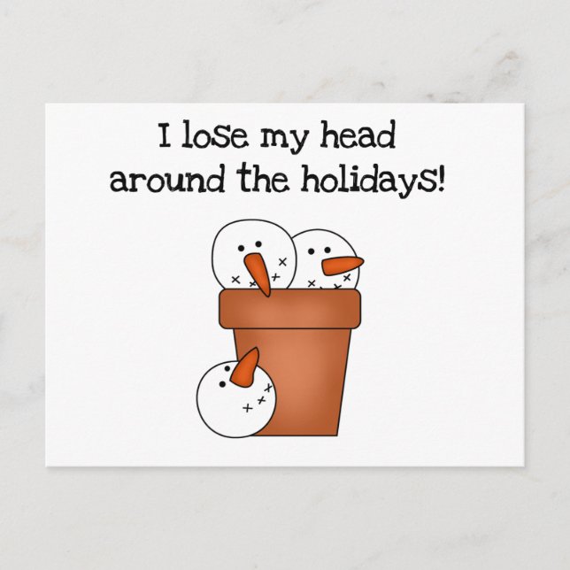 Cartão Postal De Festividades Perder Meus Camisetas e presentes de férias (Frente)