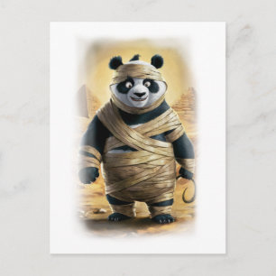 Cartão Postal De Festividades Personagem de Filme de Ação Paródia do Panda Engra