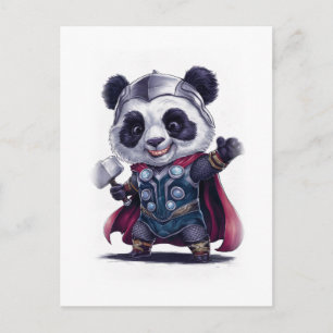 Cartão Postal De Festividades Personagem de filme engraçado e fofo de panda em u