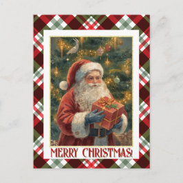 Cartão Postal De Festividades Personalised Vintage Christmas Santa Your Photo