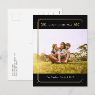 Cartão Postal De Festividades Personalização de Natal da Família Elegante