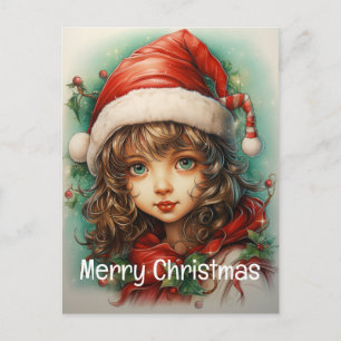 Cartão Postal De Festividades Personalizado 1 de 25 Raparigas de Natal