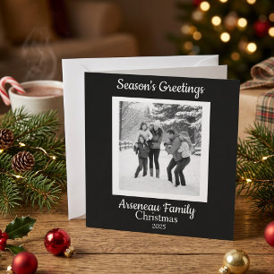 Cartão Postal De Festividades Personalizar família de fotos minimalista