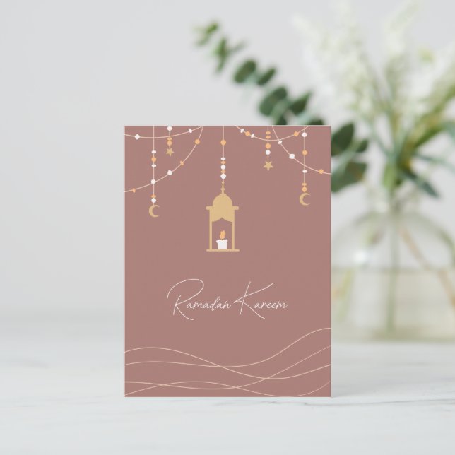 Cartão Postal De Festividades Personalizável Ramadan Kareem (Em pé/Frente)