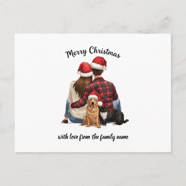Cartão Postal De Festividades Personalized Family Christmas 2025 (Frente)