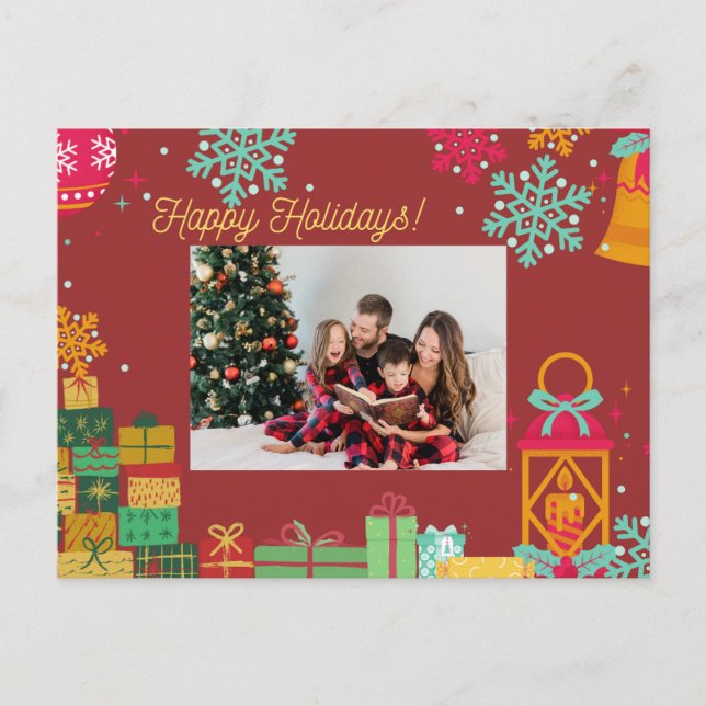 Cartão Postal De Festividades Personalized Holiday Postcard – Add Your Photo (Frente)