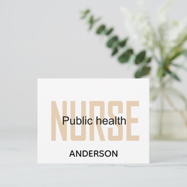 Cartão Postal De Festividades Personalized Public health nurse RN gifts (Em pé/Frente)