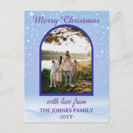 Cartão Postal De Festividades Personlized Purple Merry Christmas Photo 