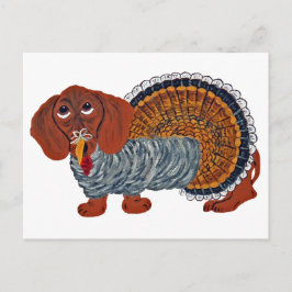 Cartão Postal De Festividades Peru de Ação de Graças Dachshund